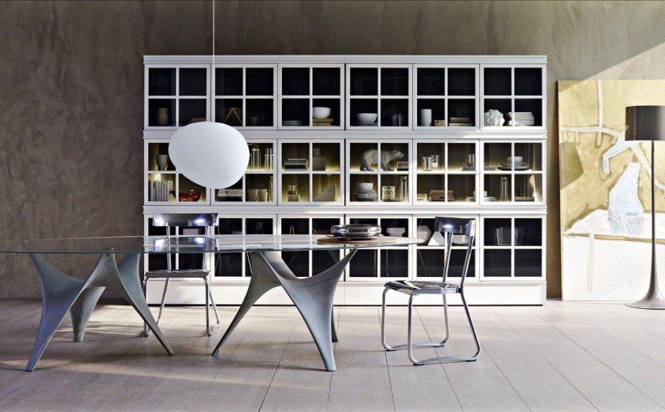 grande credenza bianca da salotto