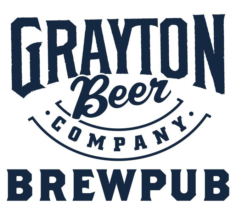 Grayton Beer Company Brewpub logo in dark blue text on a white background