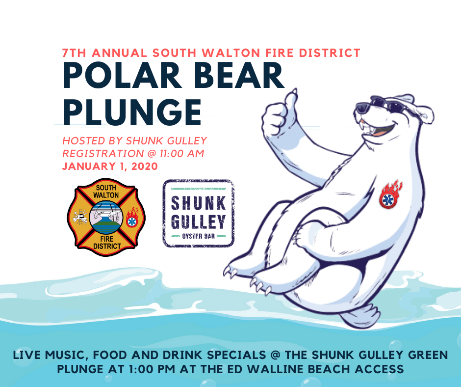 Polar bear lounge poster at Shunk Gulley, Jan. 10, 2020, with music, food, and drinks