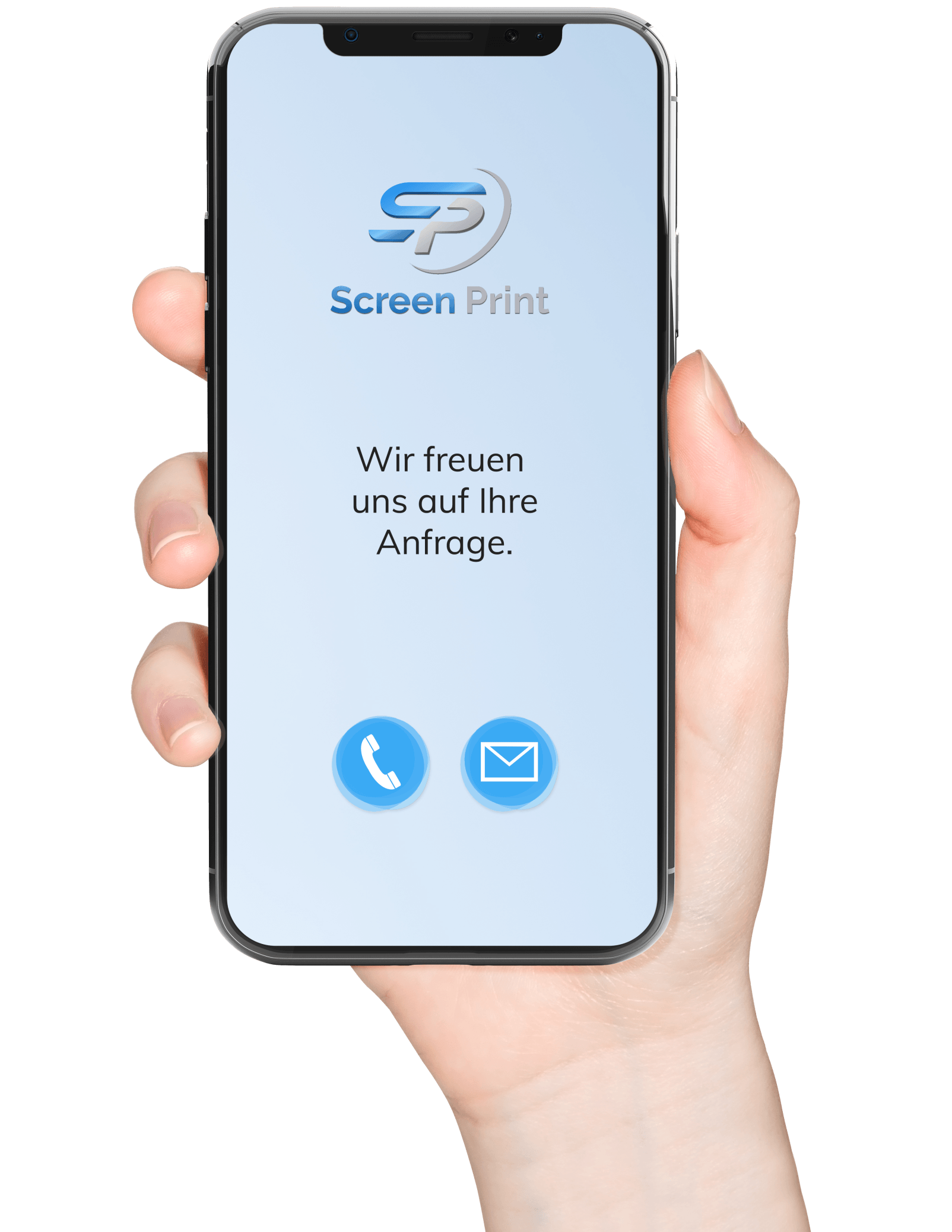 SP Screen-Print Hand mit Handy