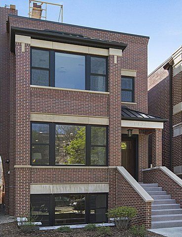 Three-story, brick building