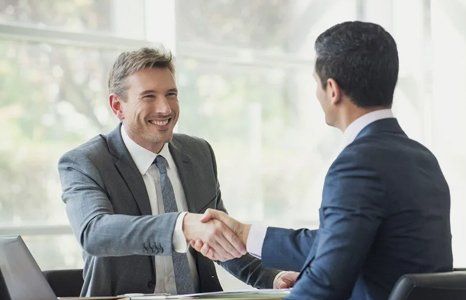 Two business people shaking hands