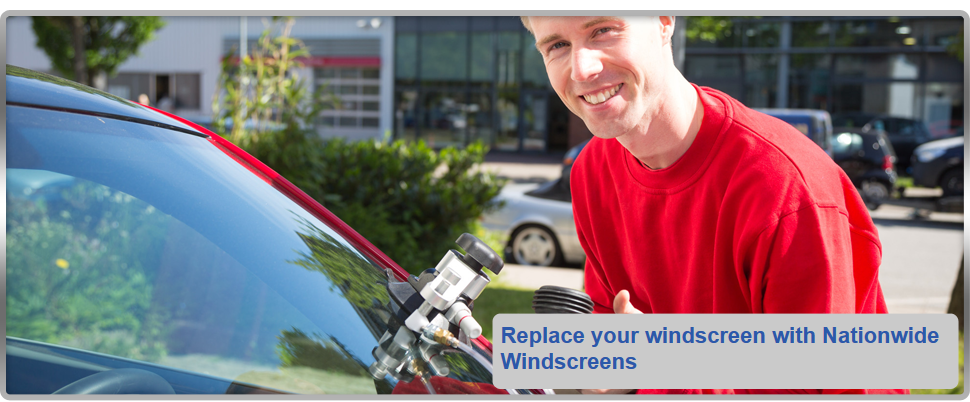 If you're looking for emergency windscreen repairs in Yorkshire call Nationwide Windscreens (York) Ltd man holding windscreen repair tools over a car windscreen