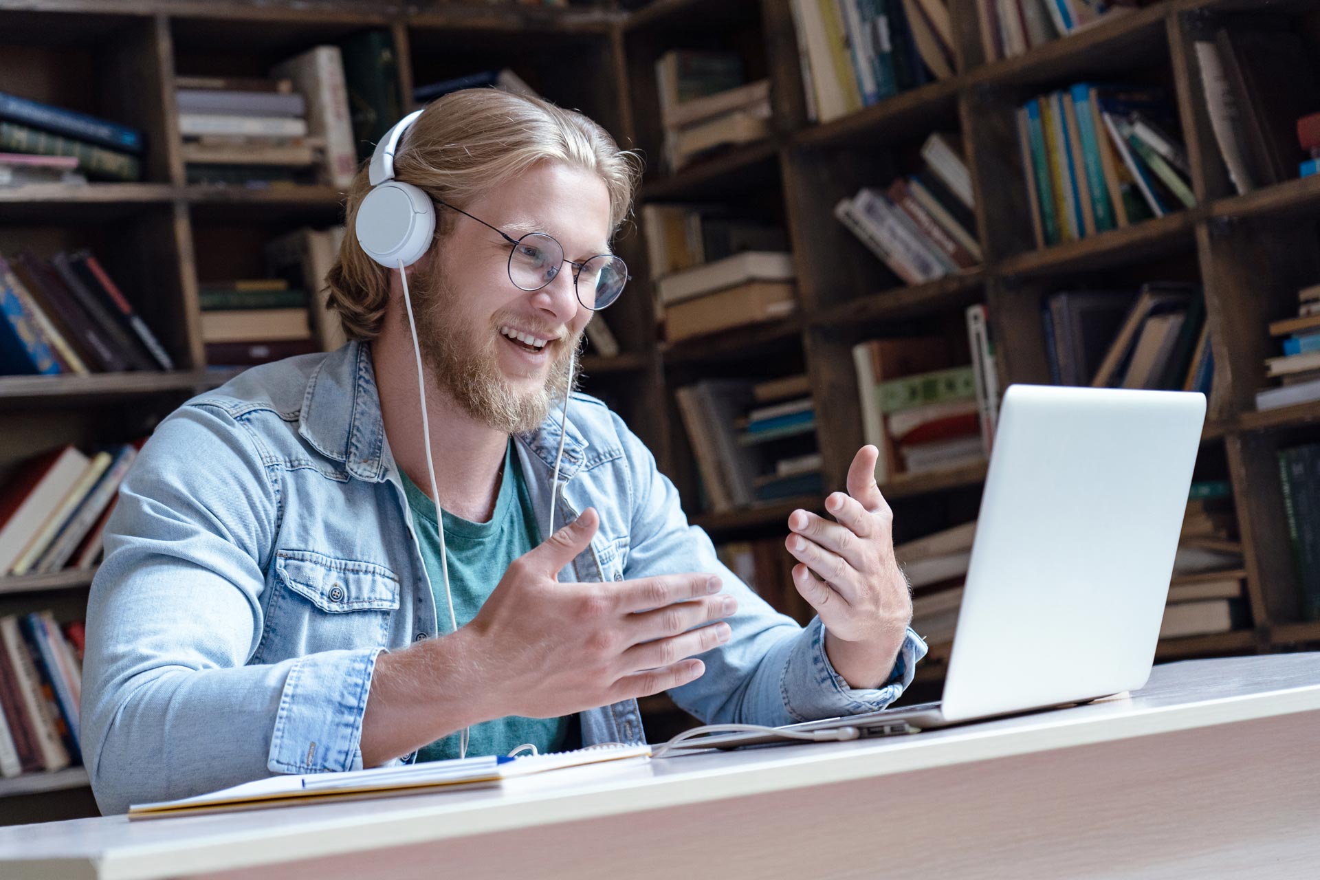 man on a video conference