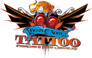 Body & Soul Tattoo and Piercing Studio A logo for body and soul tattoo shows a heart with wings