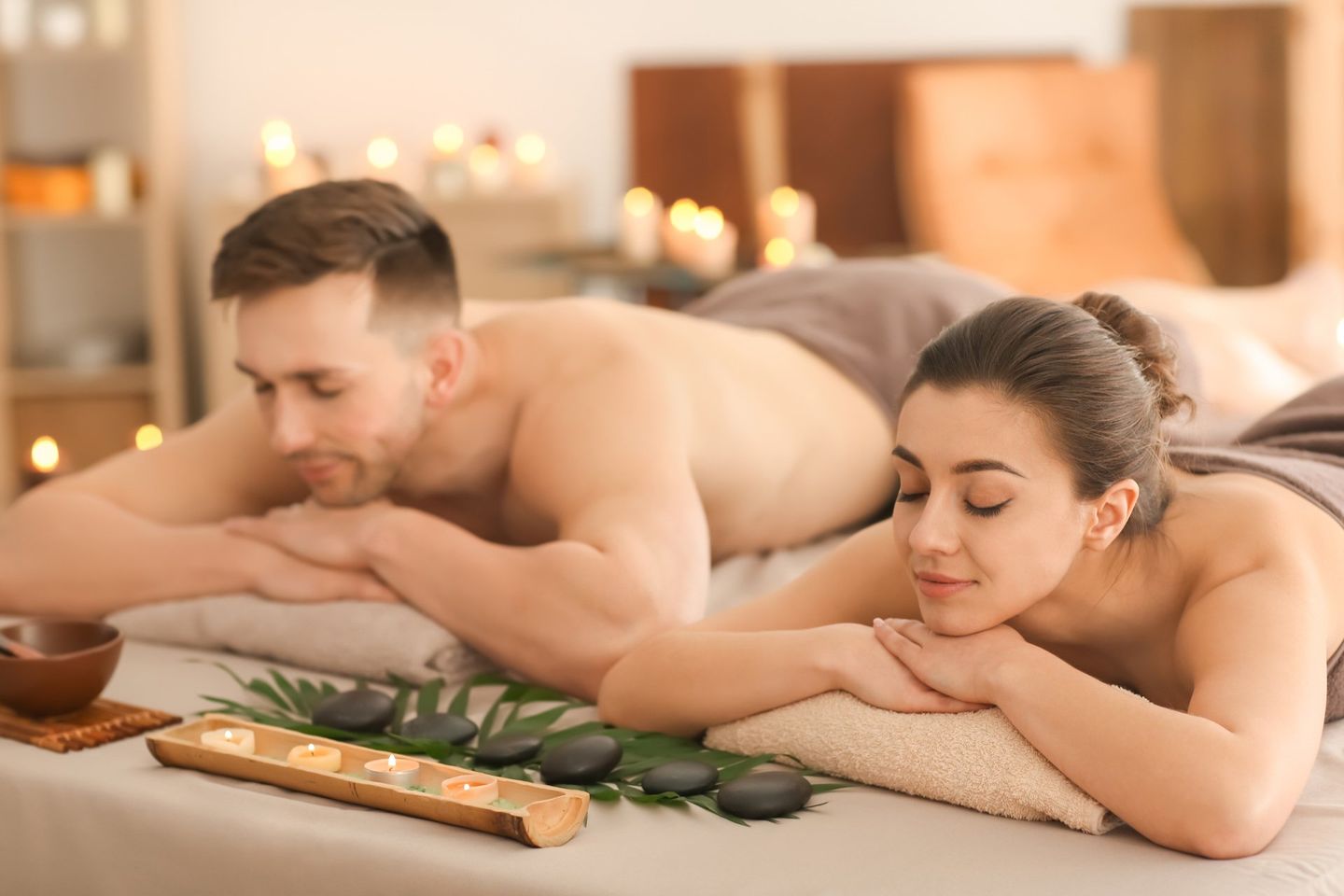 Couple Getting A Massage — Charleston, SC — East Cooper Mobile Massage Couple Getting A Massage — Charleston, SC — East Cooper Mobile Massage