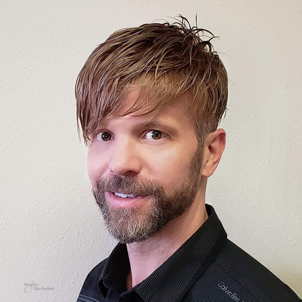 Men's Hair Piece styled hair replacement systems