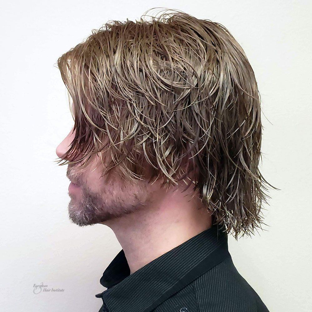 Men's Hair Piece styled hair replacement systems