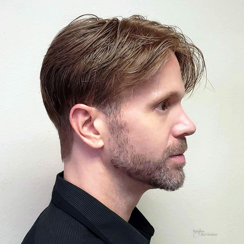 Men's Hair Piece styled hair replacement systems