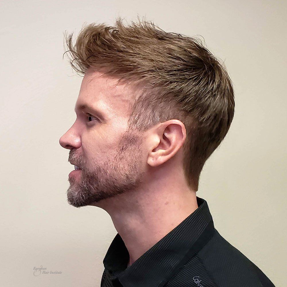 Men's Hair Piece styled hair replacement systems