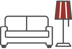 icon of lamp and sofa