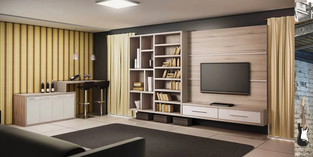 Rack com estante moderna