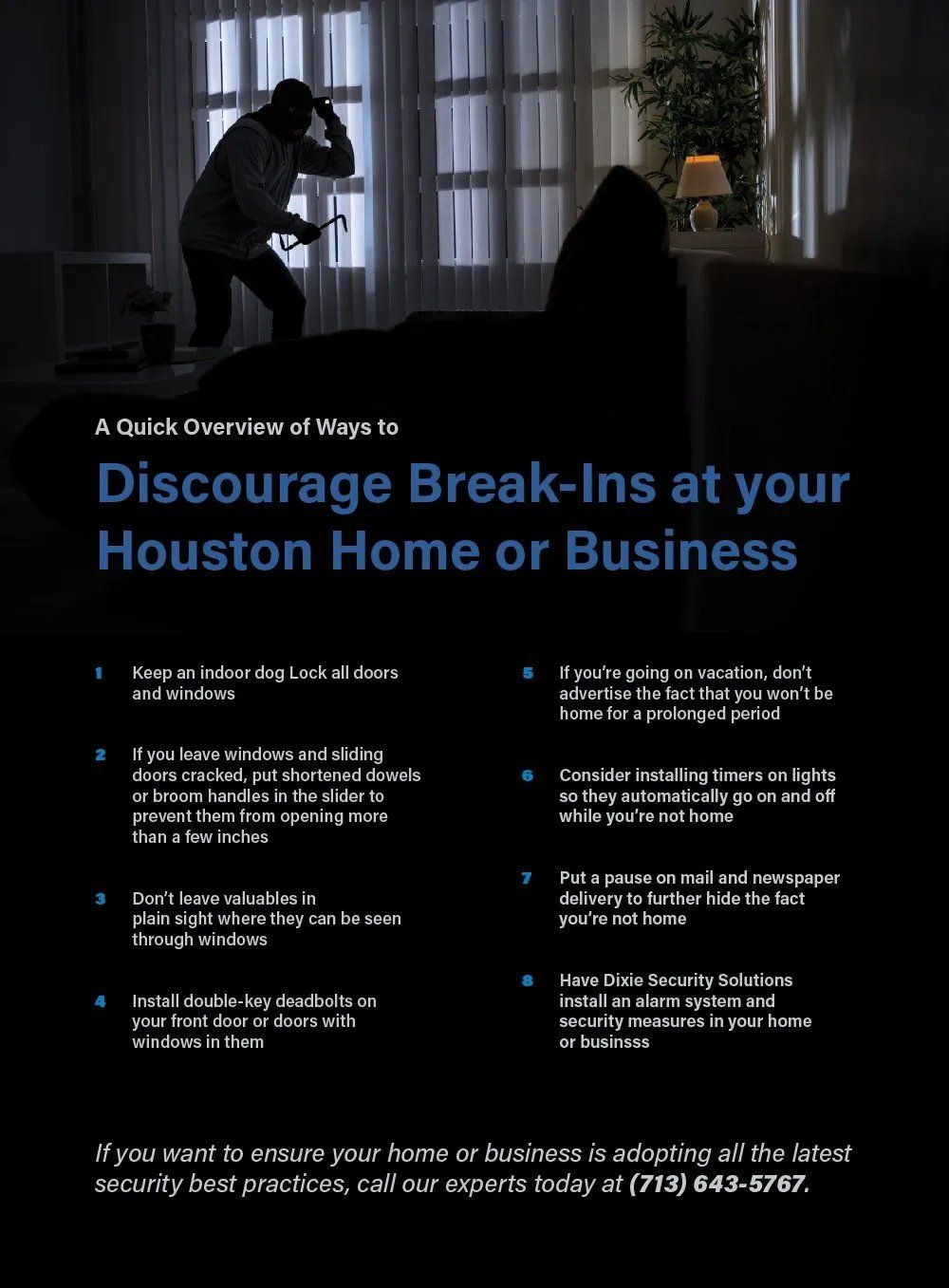 Discourage Break-Ins Infographic — Houston, TX — Dixie Safe & Lock Service Inc. Discourage Break-Ins Infographic — Houston, TX — Dixie Safe & Lock Service Inc.