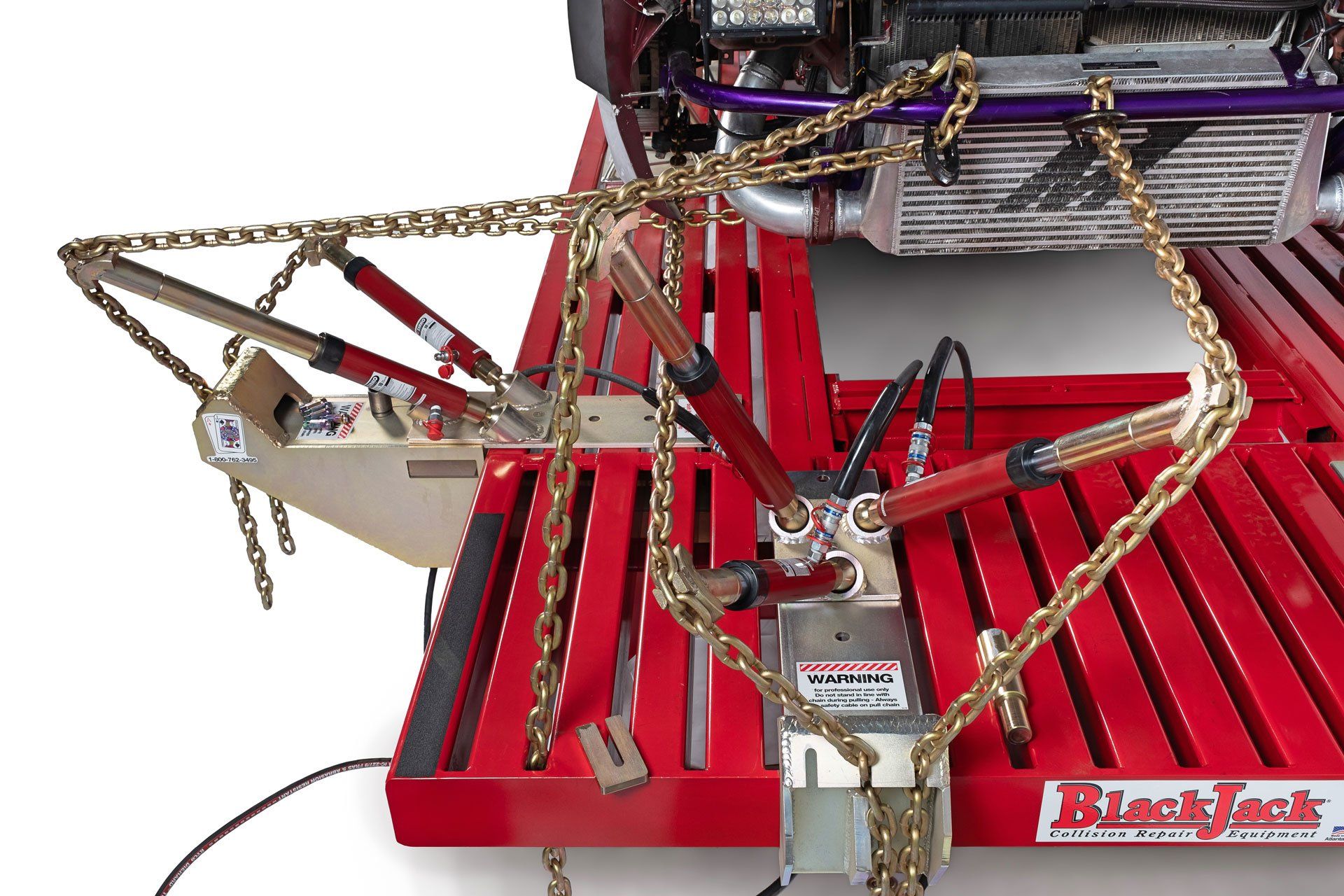 5 Individual Pulls on a automobile frame straightening machine