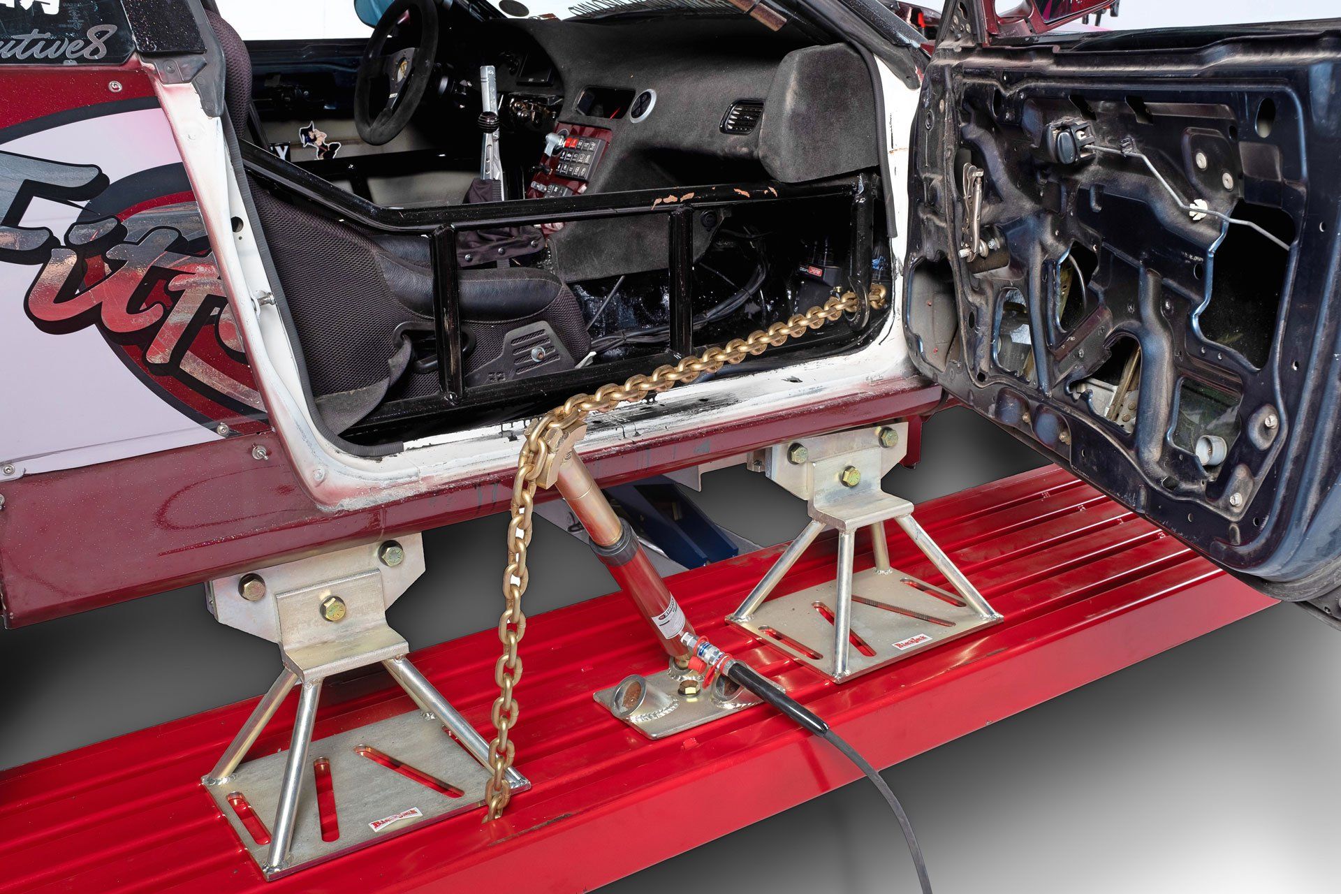 automobile frame straightening machines sideways pull