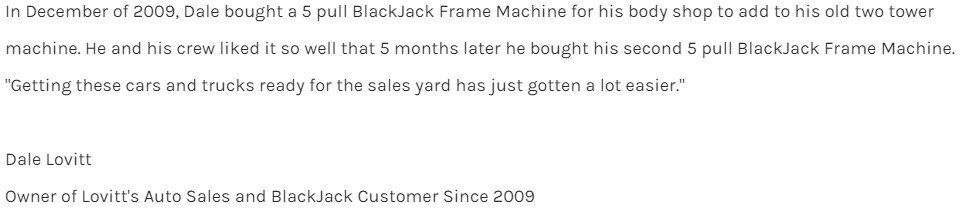 Testimonial from a happy customer