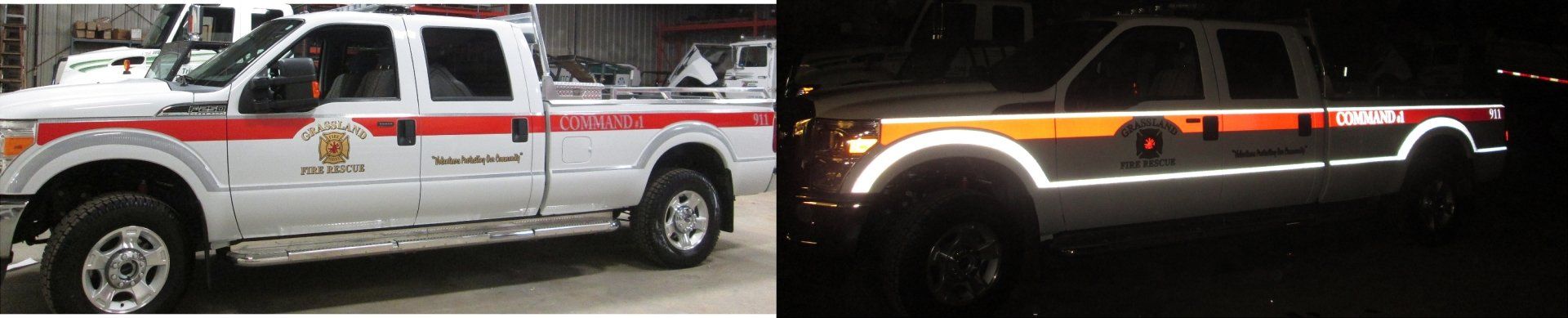 before and after of truck paint job