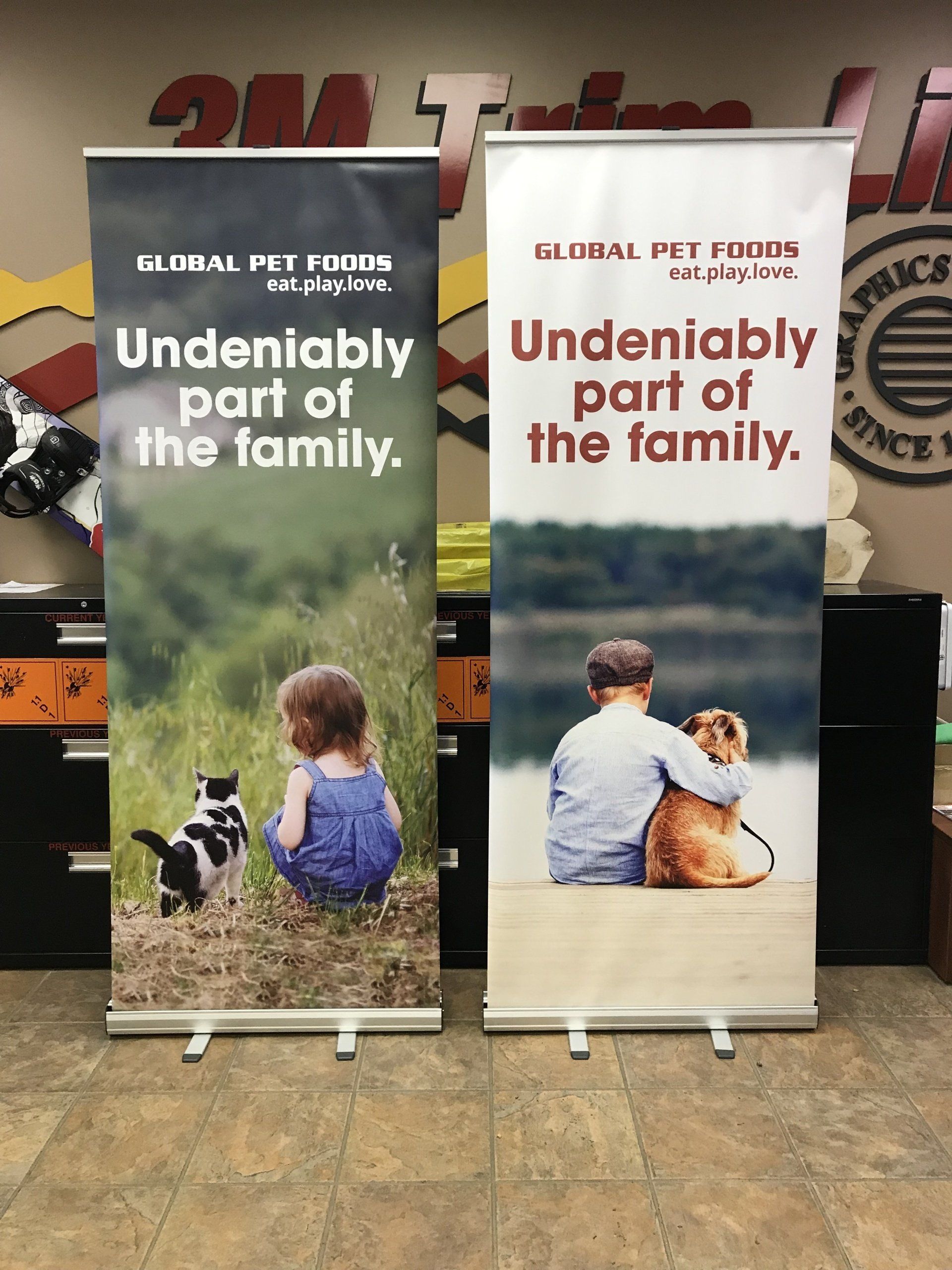 2 retractable banners side-by-side