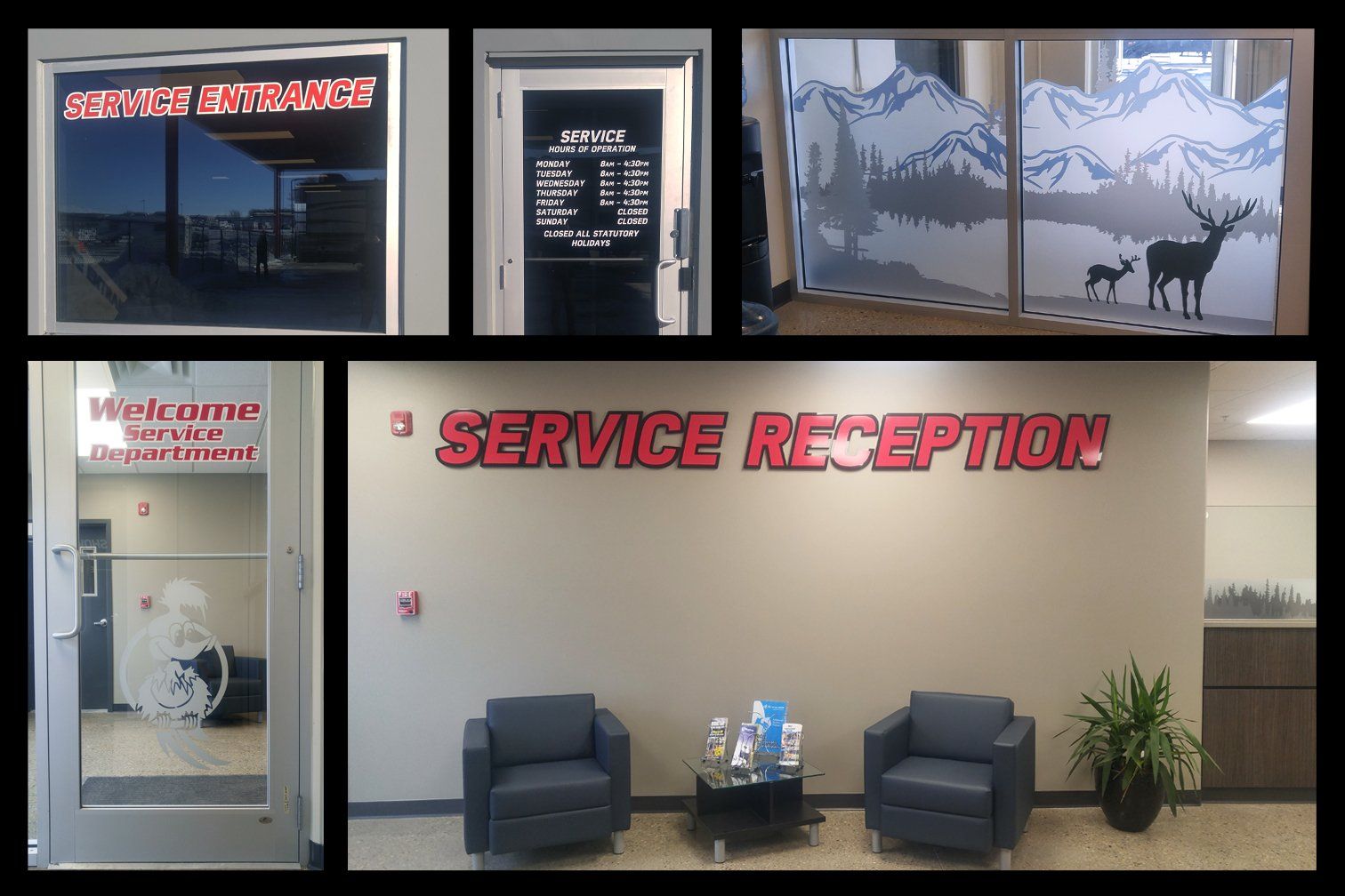 reception area of store