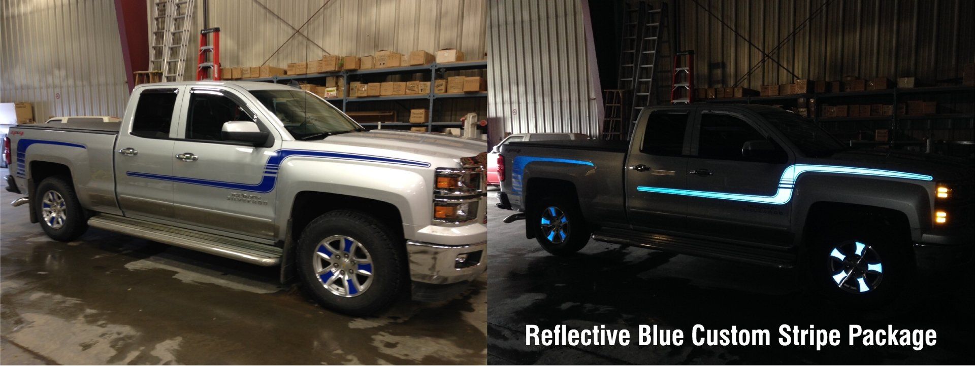 before and after of truck paint job