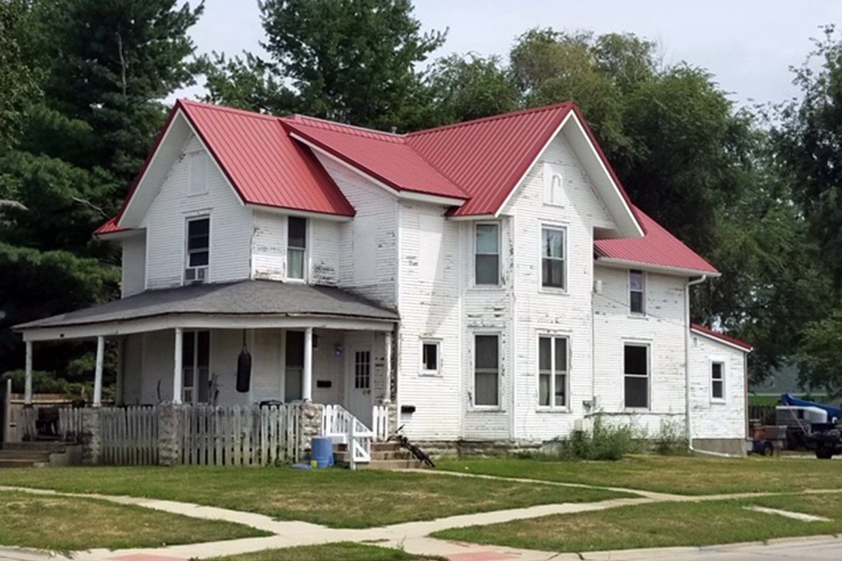 red roof house