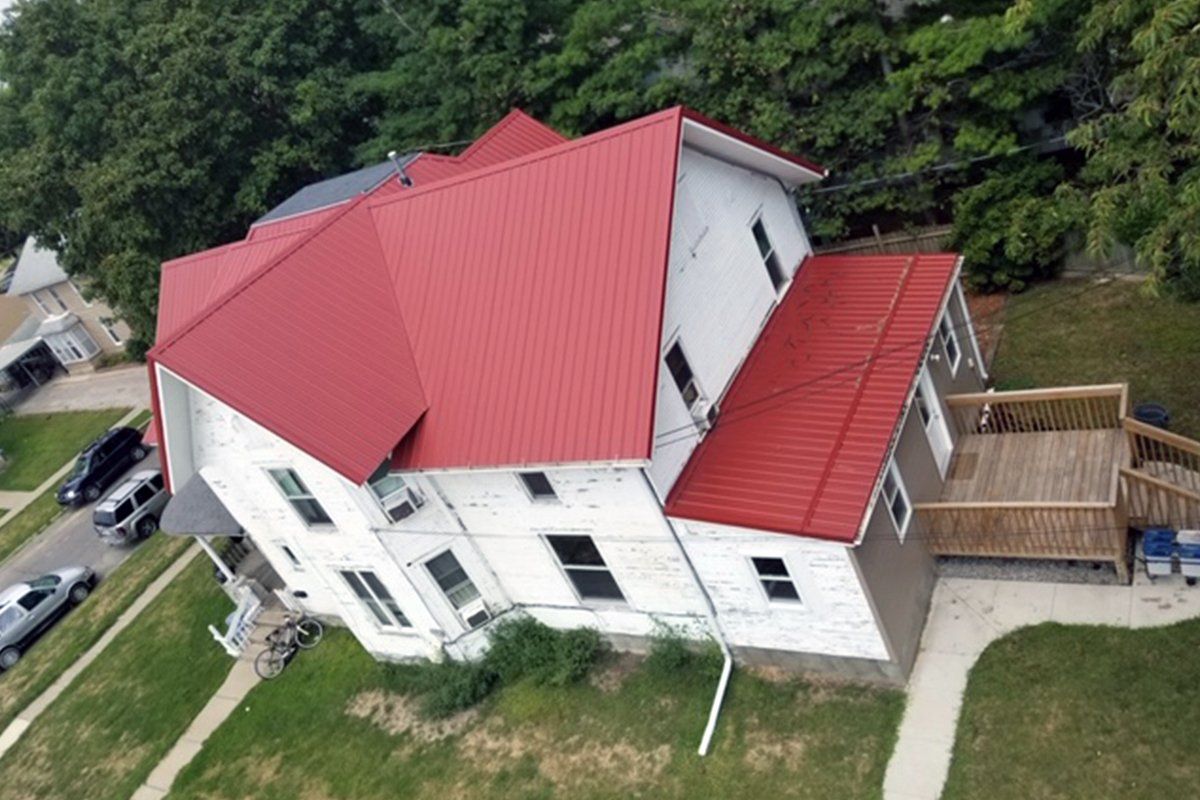 red roof house