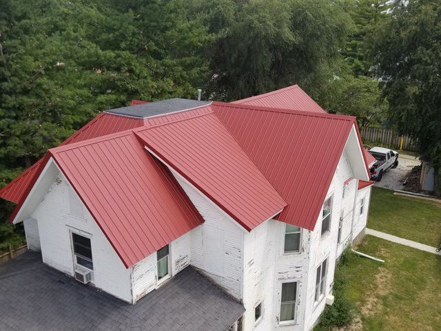 red roof house
