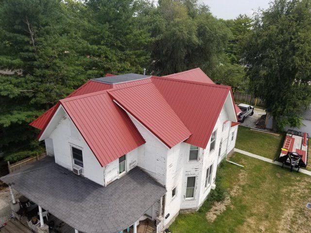 red roof house