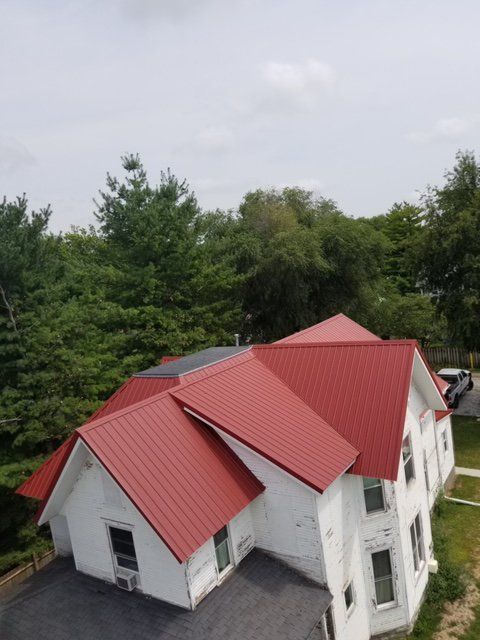 red roof house