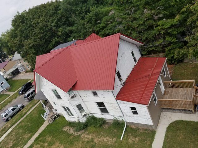red roof house