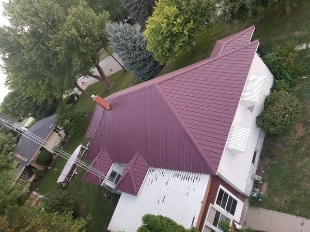violet roof house