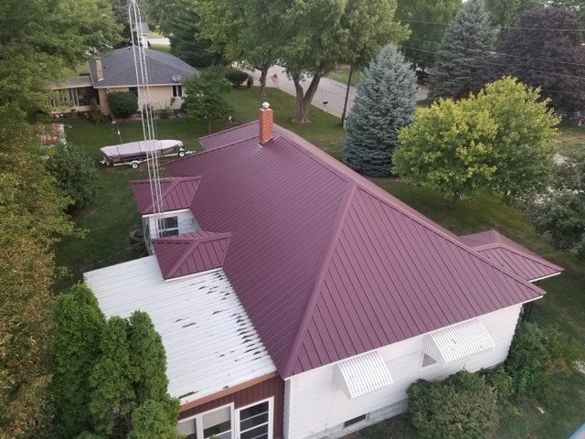 violet roof house