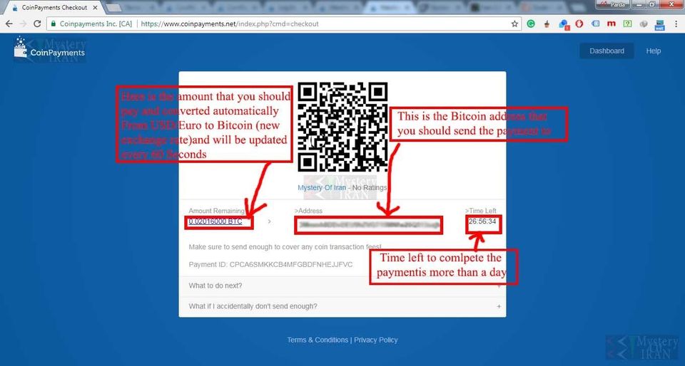 Payment process coinpayments