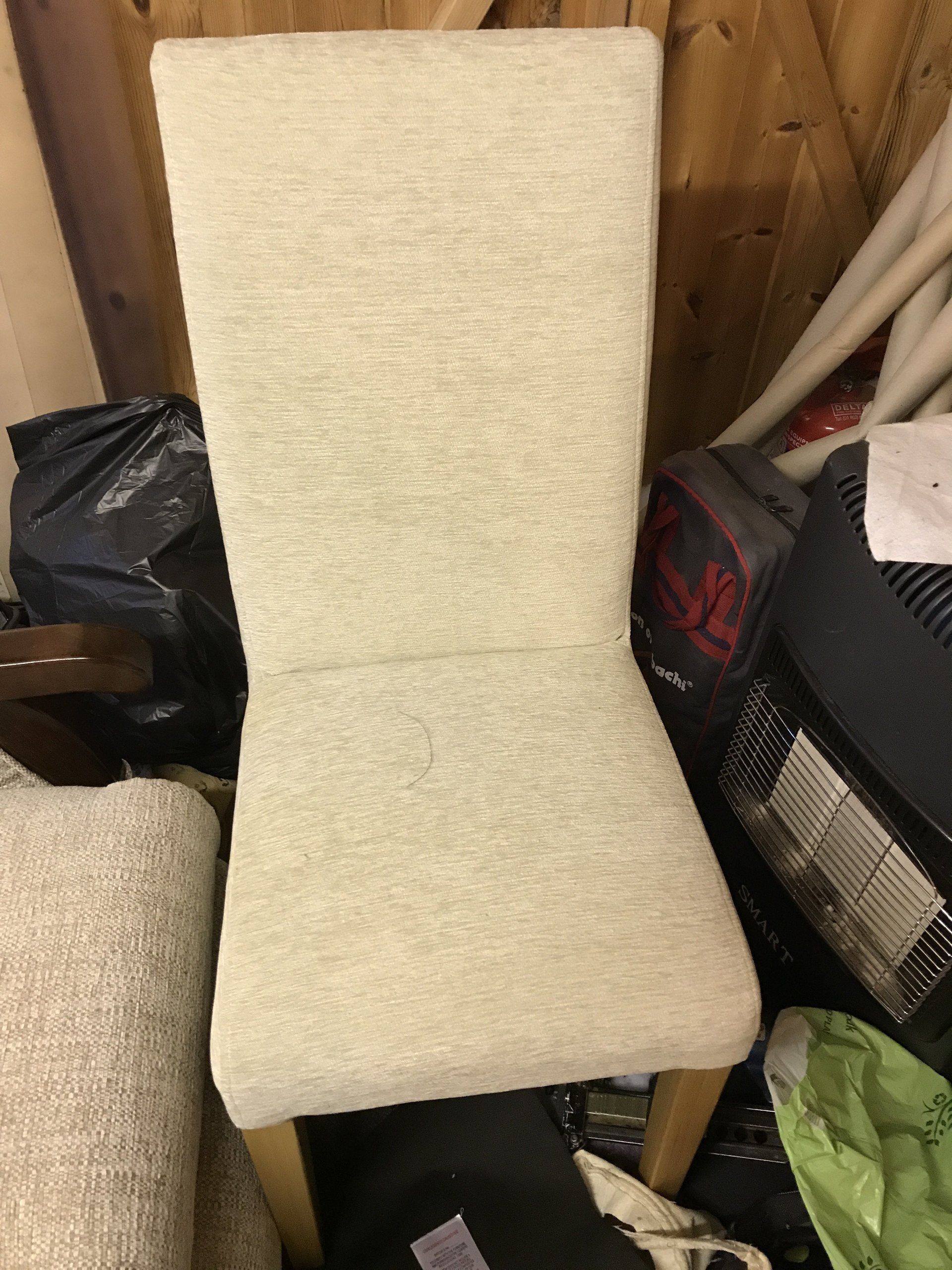 Grey upholstered chair