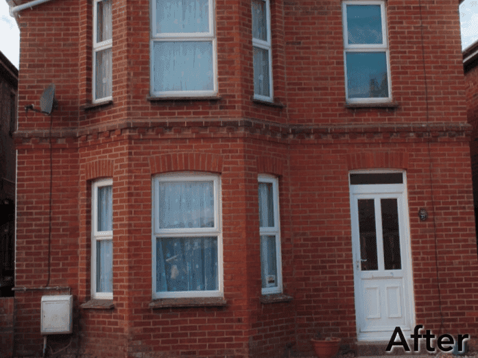 After picture of a building