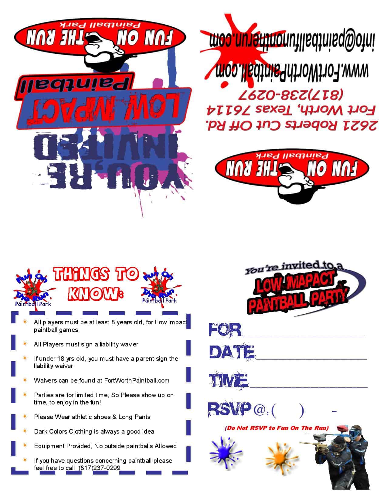 Airsoft Party Invitation Preview