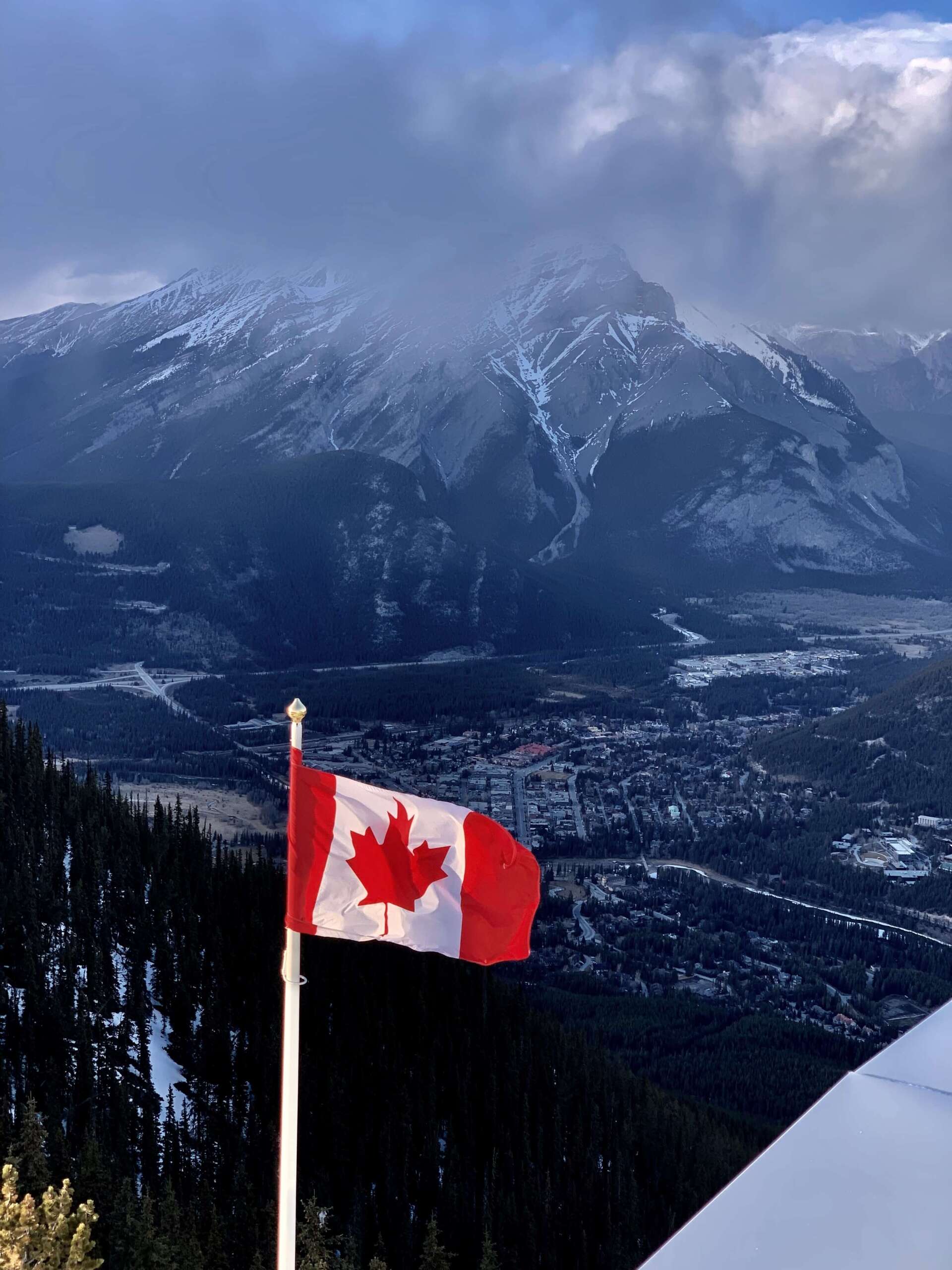 canadian flag at veteran funeral service