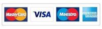 Mastercard, Visa, Maestro, American Express