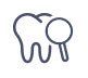 ícone dente lupa prodonto