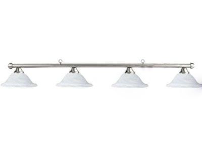 Brushed Chrome and Alabaster Shade Light