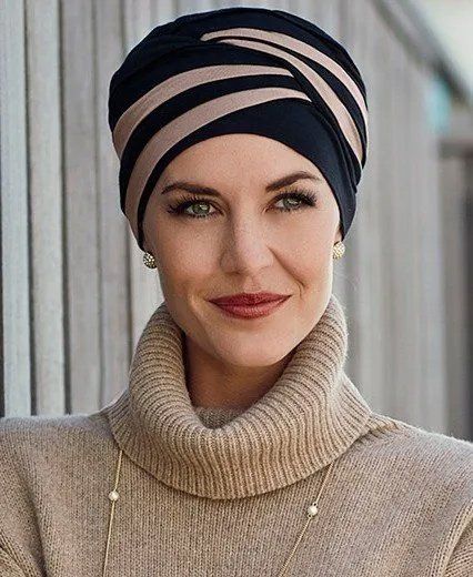 Stylish Woman with aSide View of Hair Wrap Scarf — Westbury, NY — Wig Wam HairHair Wrap