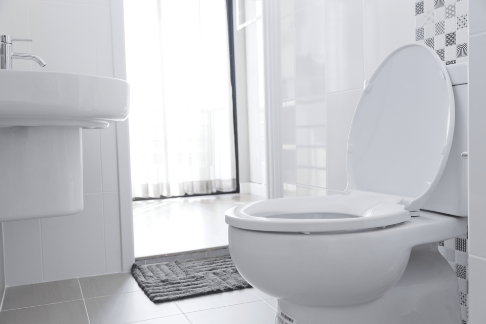 Toilet in a clean bathroom. Restoration 1 of Morris County.
