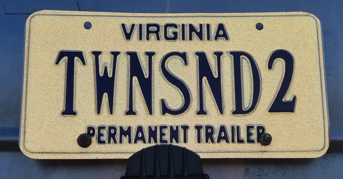 A virginia license plate that says permanent trailer on it