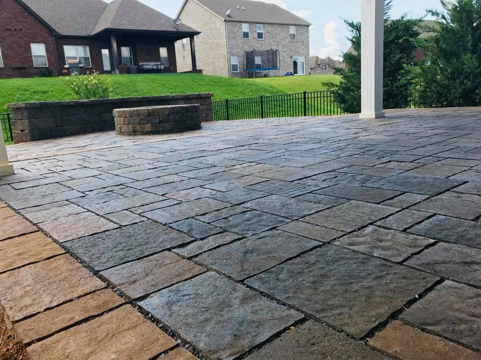 horizontal new stone patio