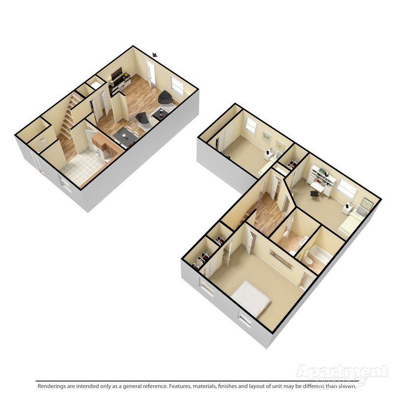 Three Bedroom Townhome; 1435sq ft; 3bd/2.5ba