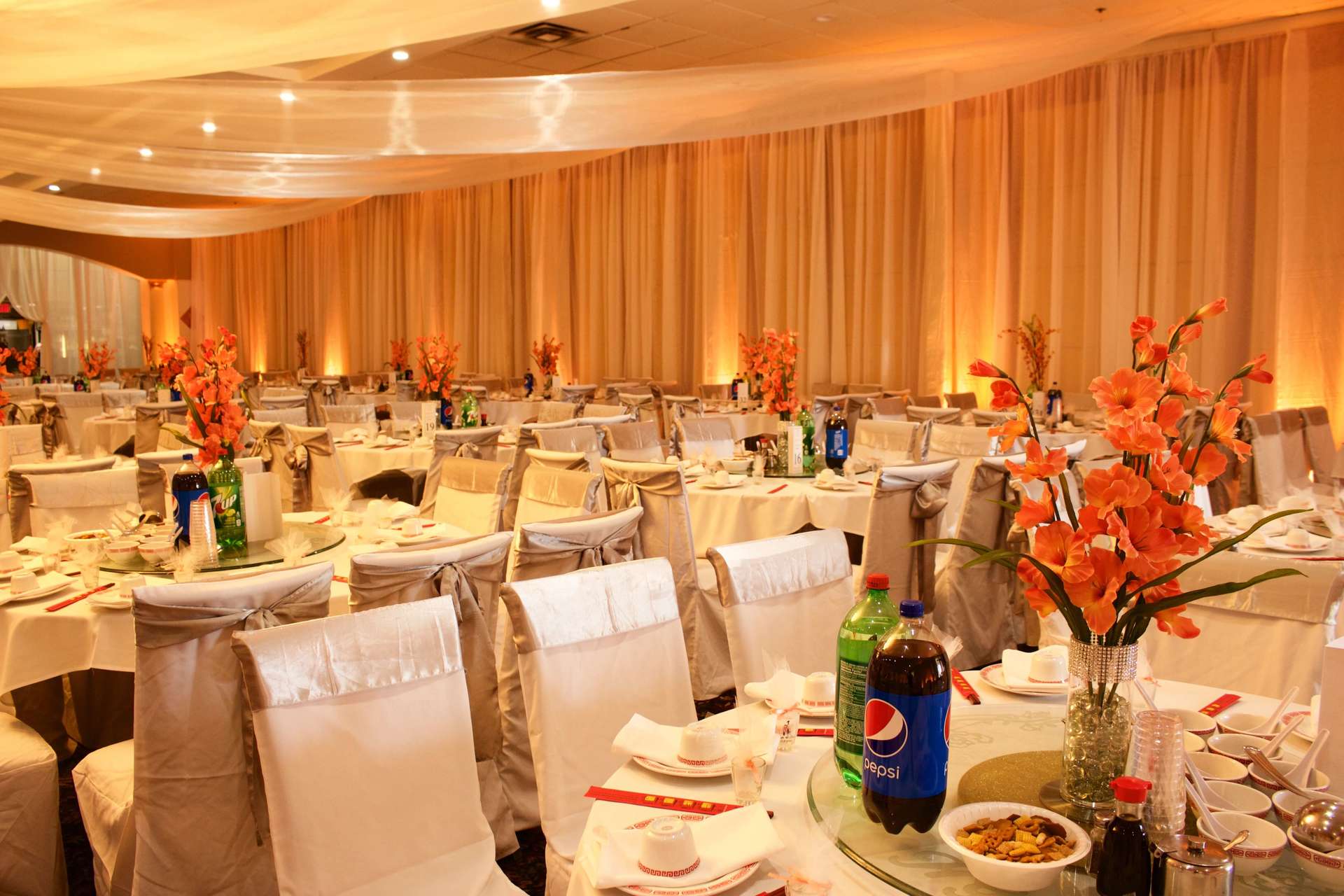 Happy Garden Restaurant Wedding Orange Sacramento Brighten Up Event Lighting Orange