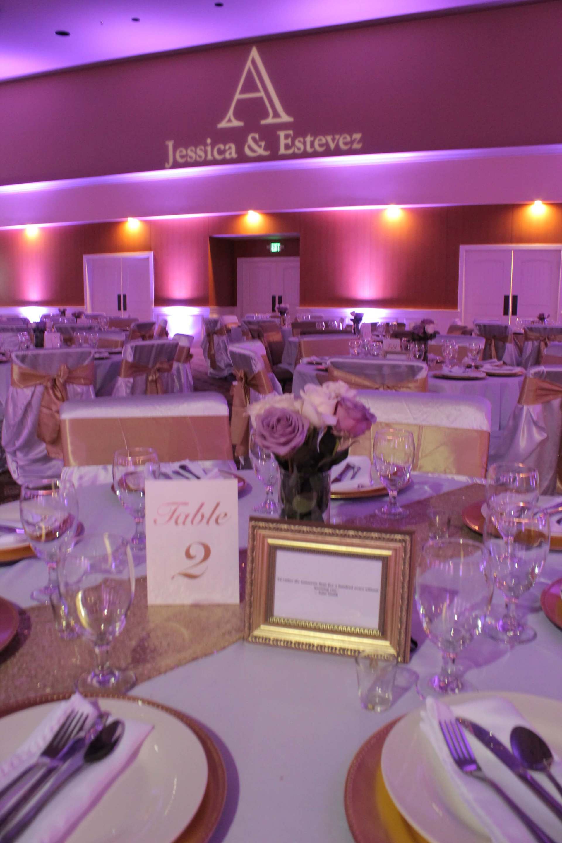 Rocklin Event Center custom monogram event lighting