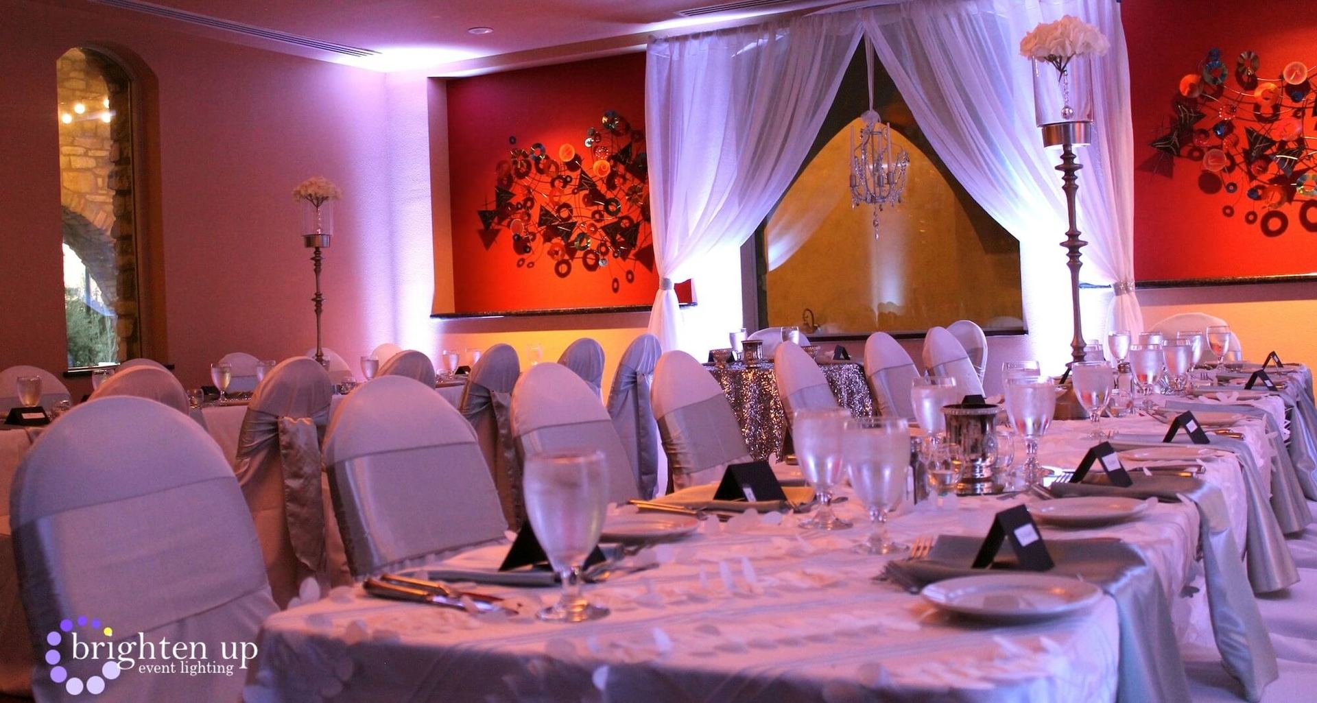 Westin Hotel Sacramento Wedding Uplighting Brighten Up Event Lighting White Uplighting