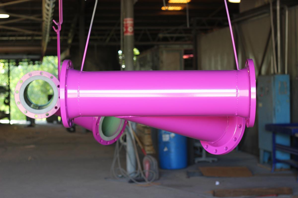 custom pink powder coating component