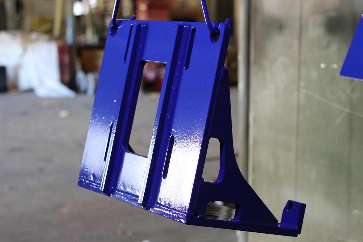 custom blue powder coating project